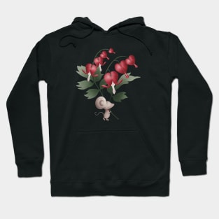 Mr Mouse carrying bleeding heart flower Hoodie